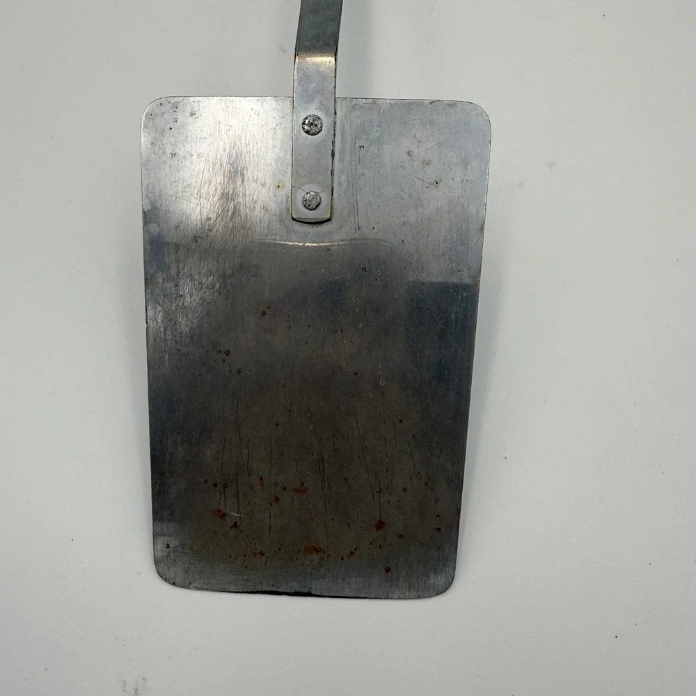 Vintage Household Japan Deluxe Spatula Heraldic Crest White Handle Stainless